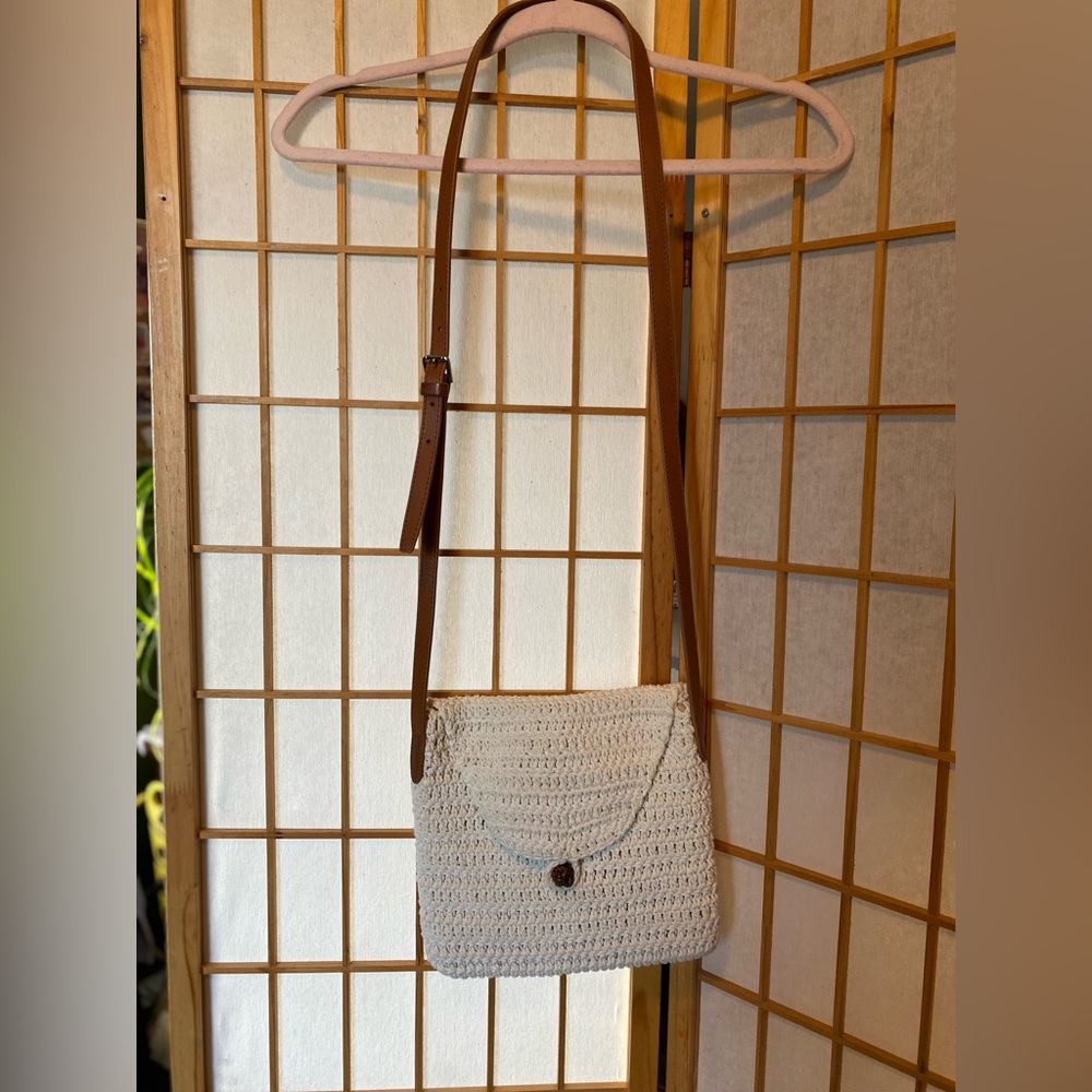 Ralph Lauren White Chrochet Crossbody Bag